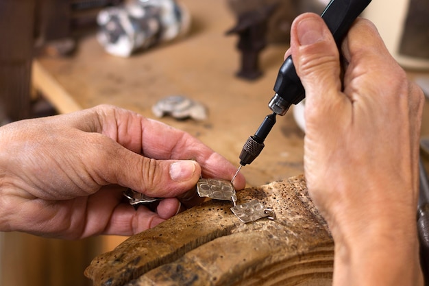 Processo de polimento de close-up