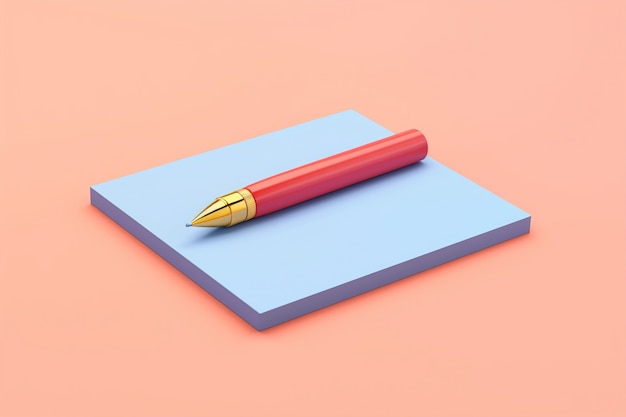 Foto grátis renderização 3d de caneta com caderno