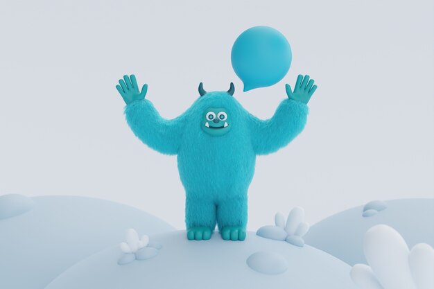 Foto grátis renderização 3d de yeti