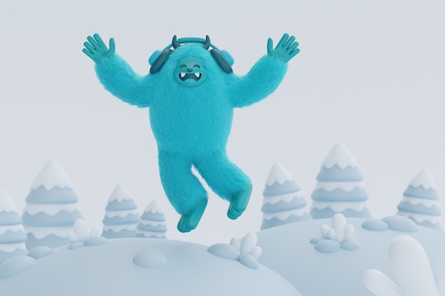 Foto grátis renderização 3d de yeti