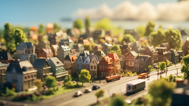 Foto grátis renderização de um mundo em miniatura