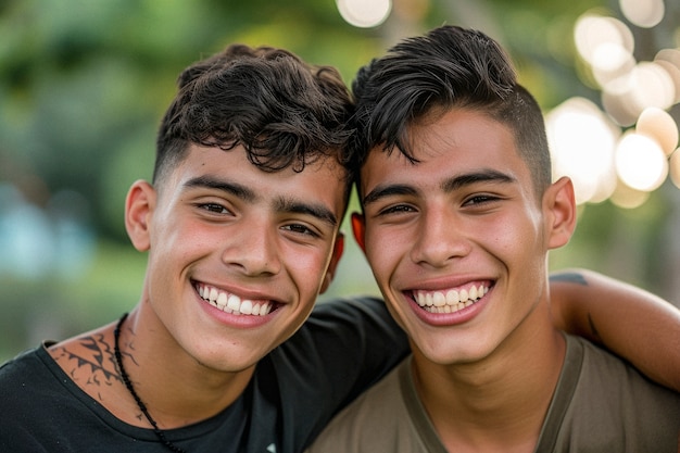 Foto grátis retrato de amigos masculinos compartilhando um momento afetuoso de amizade