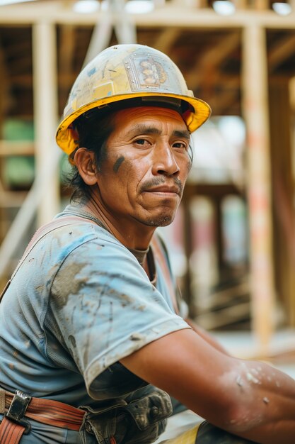 Retrato de pessoa que trabalha na indústria da construção