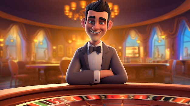 Foto grátis roleta de casino em 3d