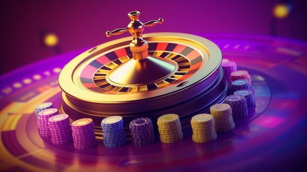 Foto grátis roleta de casino em 3d