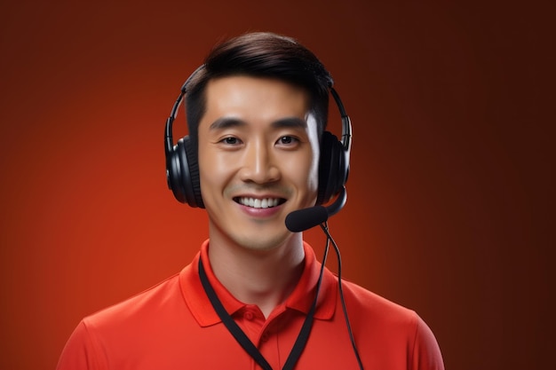 Foto grátis telemarketer agente chinês e conceito de operador corporativo