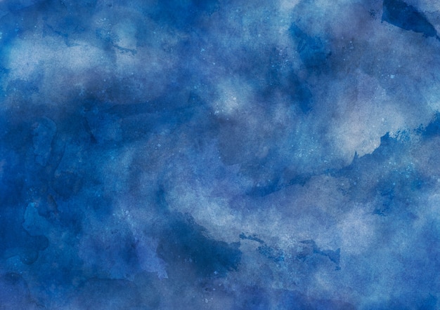 Textura aquarela azul intensa com pinceladas