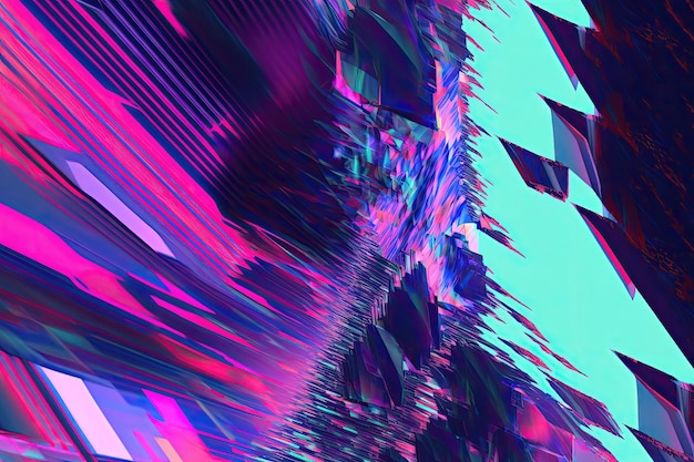 Foto grátis textura de ruído de falha abstrata fundo roxo e azul gráficos fractais