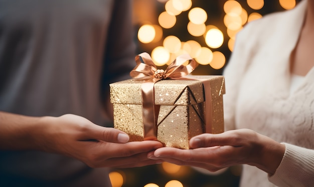 Foto grátis um casal a celebrar o natal juntos.