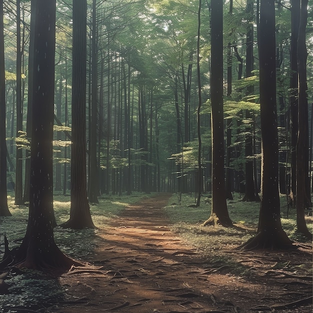 Foto grátis uma bela cena da floresta japonesa.