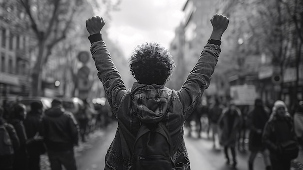 Várias pessoas participando de protestos