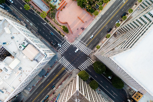 Vista aérea complexa da cidade