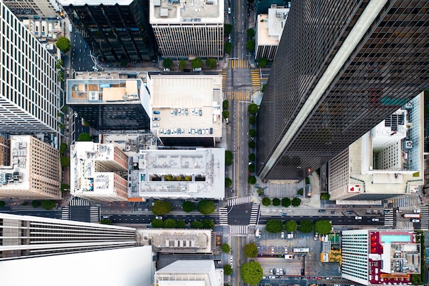 Vista aérea complexa da cidade