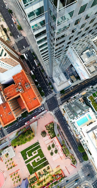 Vista aérea criativa da paisagem urbana