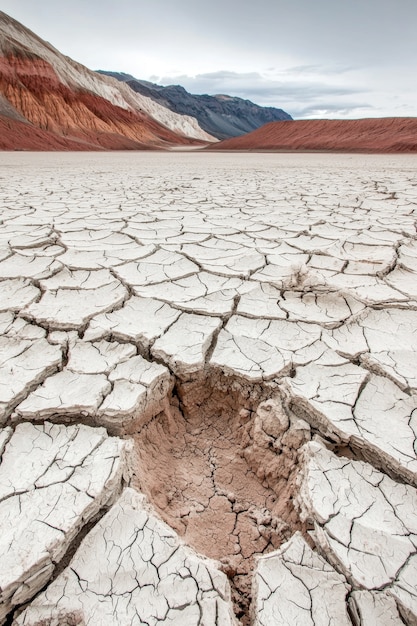 Foto grátis vista de paisagem natural com solo seco e solo secado