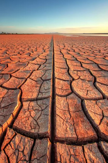 Foto grátis vista de paisagem natural com solo seco e solo secado