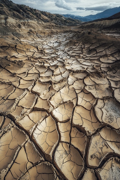 Foto grátis vista de solo seco e secado na natureza