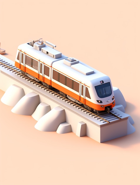 Foto grátis vista do modelo de trem moderno 3d