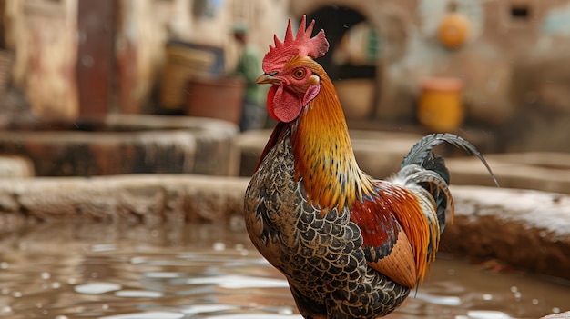 Foto grátis vista fotorrealista de um galo com bico e penas