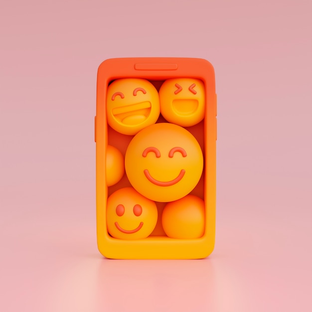 Kostenloses Foto 3d-ansicht des gelben emoji