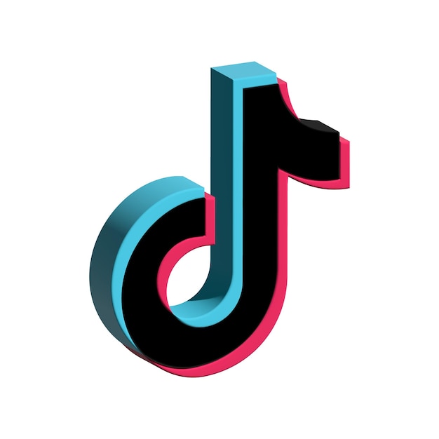 3D realistisch isoliertes isometrisches TikTok-Symbol