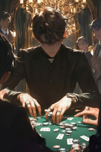 Kostenloses Foto anime-casino-illustration