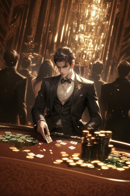 Kostenloses Foto anime-casino-illustration