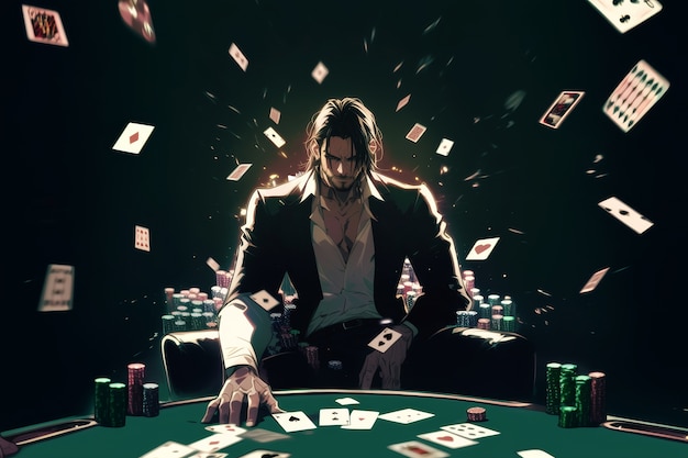 Kostenloses Foto anime-casino-illustration