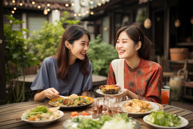 Kostenloses Foto ansicht von menschen, die am chinesischen neujahrs-wiedervereinigungsessen teilnehmen