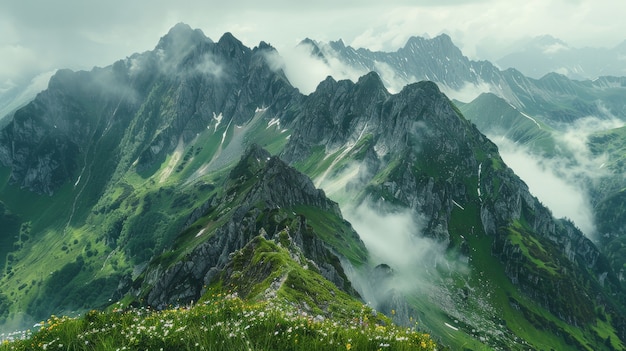 Kostenloses Foto blick auf den berg mit traumhafter ästhetik