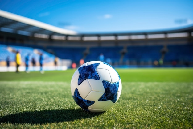 Kostenloses Foto blick auf den fußball auf dem spielfeld