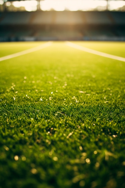 Kostenloses Foto blick auf fußballplatz mit gras