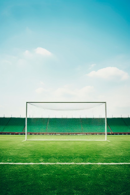 Kostenloses Foto blick auf fußballtor und feld