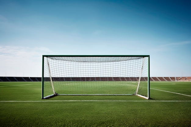 Kostenloses Foto blick auf fußballtor und feld