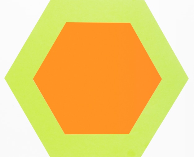 Buntes Papierhexagon der Draufsicht