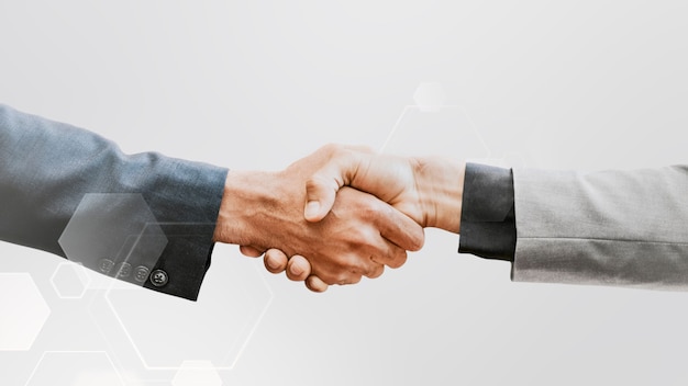 Kostenloses Foto business handshake-technologie unternehmensgeschäftskonzept