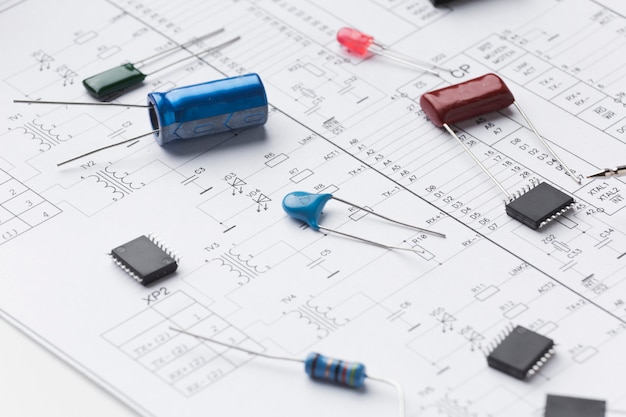 Kostenloses Foto close-up elektronische komponenten