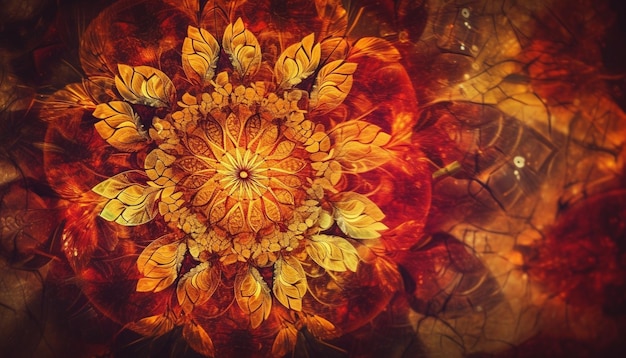 Kostenloses Foto elegantes blumenmandala moderne mehrfarbige feier, die von ai generiert wird