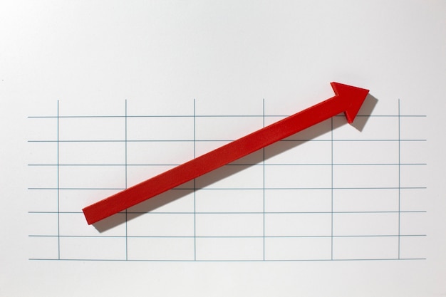 Kostenlose Foto flache statistikdarstellung mit pfeil