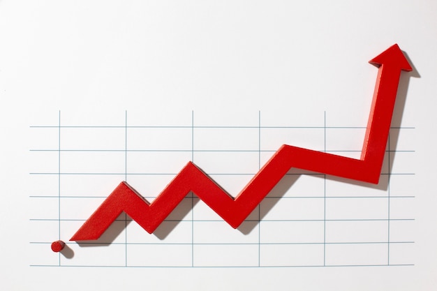 Kostenlose Foto flache statistikdarstellung mit pfeil