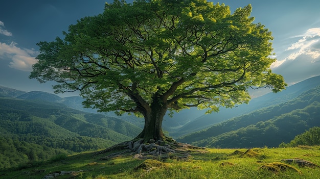 Kostenloses Foto fotorealistische sicht auf einen baum in der natur mit zweigen und stamm