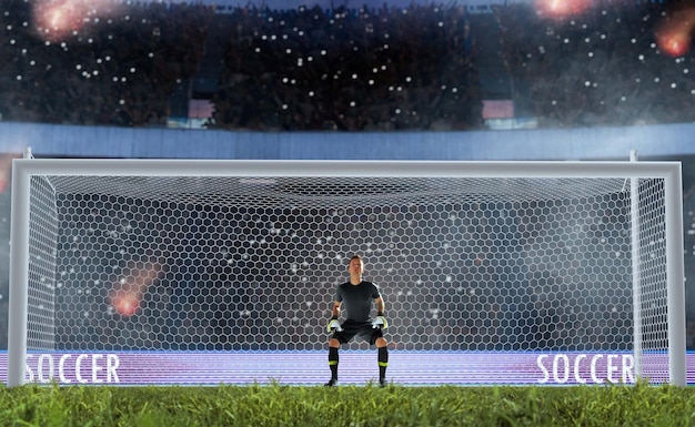 Kostenloses Foto fußballspieler in aktion im profistadion