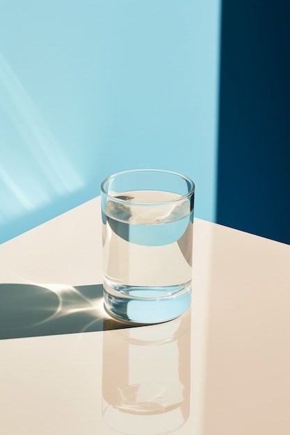 Kostenloses Foto glas wasser mit schatten