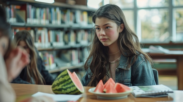 Kostenloses Foto junge menschen mit schmackhafter wassermelone