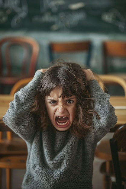 Kostenloses Foto kind, das in der schule wegen mobbing leidet