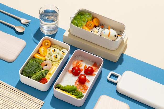 Kostenloses Foto köstliche bento-box-anordnung