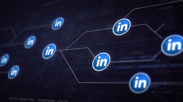 Kostenloses Foto linkedin icon line anschluss der leiterplatte