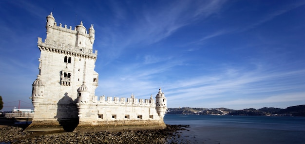 Kostenloses Foto panoramablick turm von belem, lissabon, portugal.