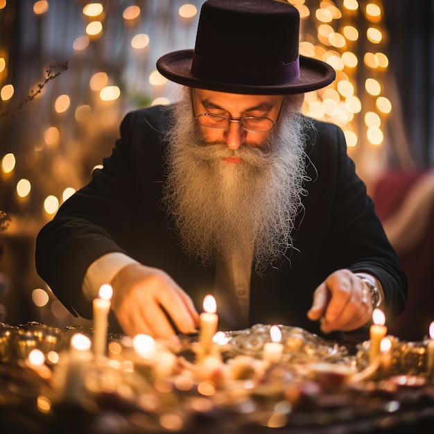 Kostenloses Foto person mit essen, das zur jüdischen hanukkah-feier zubereitet wurde