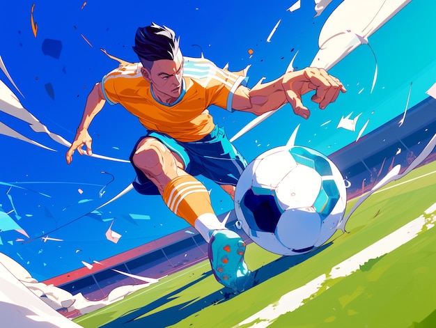 Kostenloses Foto profi-fußballspieler-cartoon